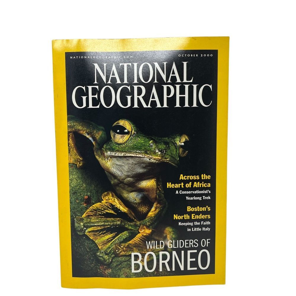 National Geographic Magazine October 2000 Gliders Borneo Heart of Africa Boston‎